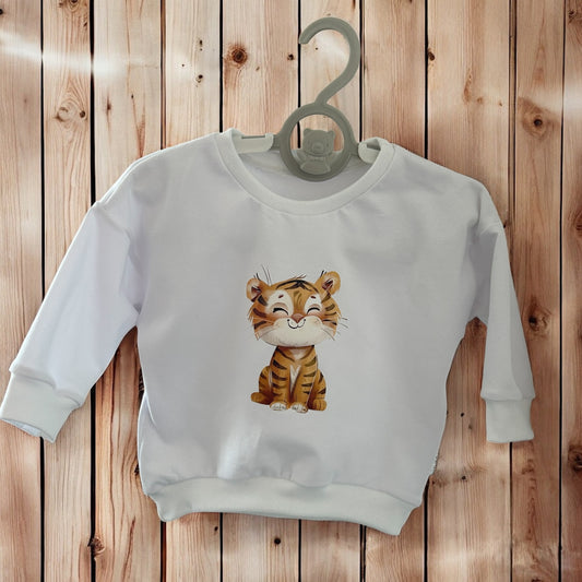 Oversize Pullover für Babys und Kleinkinder Tiger
