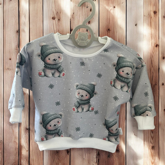 Oversize Pullover French Terry für Babys und Kleinkinder Snowi Bär