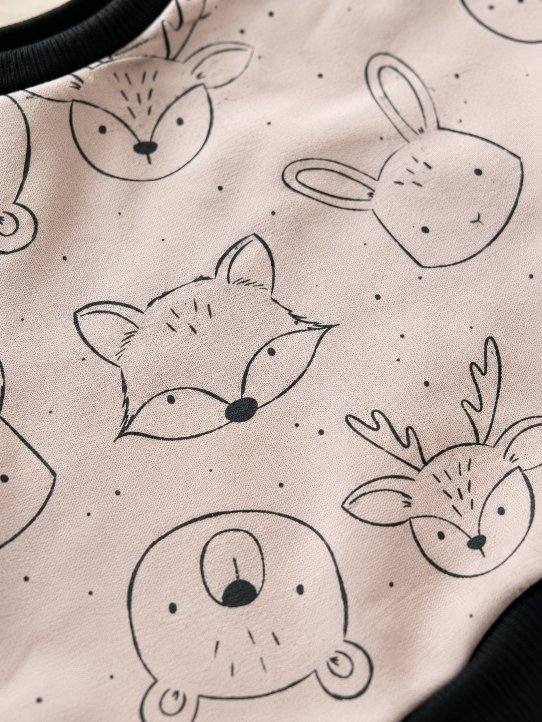 Oversize Pullover French Terry für Babys und Kleinkinder | Waldtiere