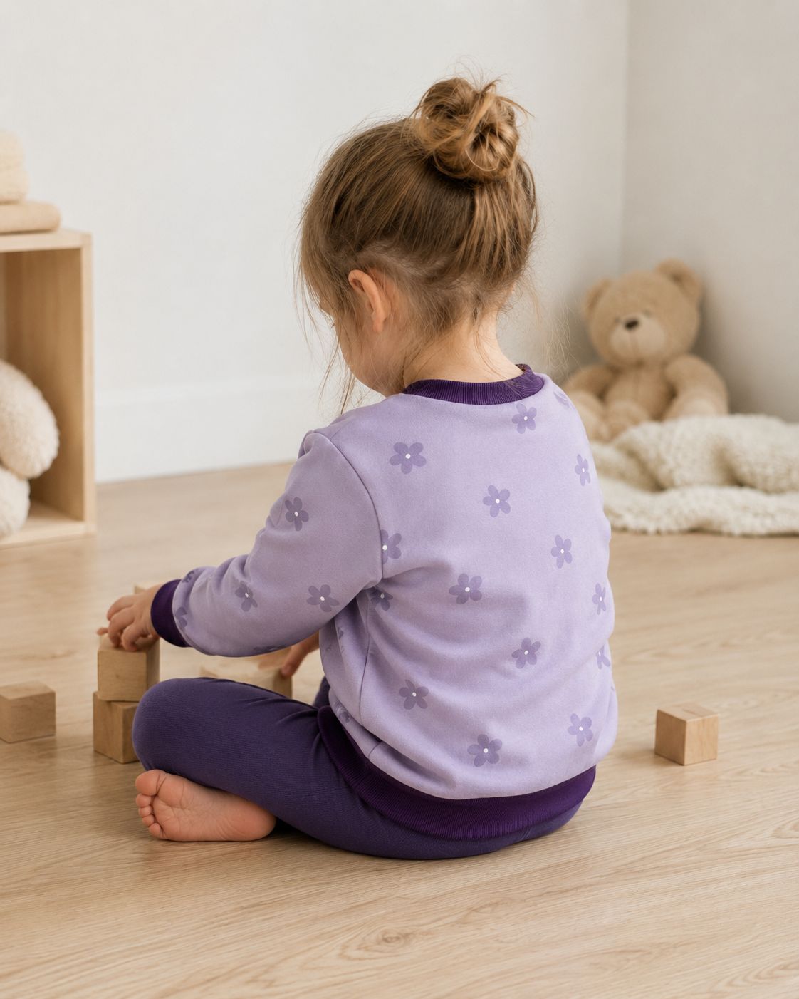 Oversize Pullover French Terry für Babys und Kleinkinder | Zarte Blüte